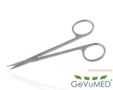 PERWITZCHKY Gefäßschere, Coronarschere, 1 Blatt gekröpft, gerade in 11,5cm Länge