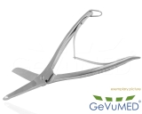 Gipsschere gebogen, gezahnt, mit Feder | Länge 20 cm