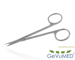 PERWITZCHKY Gefäßschere, Coronarschere, 1 Blatt gekröpft, gerade in 11,5cm Länge