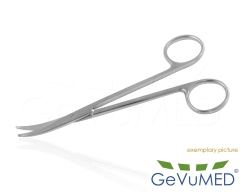 FOMON Präparierschere, Nasenschere, stumpf, gebogen | 12 cm bis 15 cm