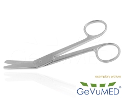 RICHTER chirurgische Schere 14 cm, stumpf | seitwärts abgewinkelt