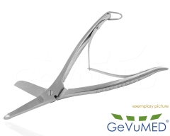 Gipsschere gebogen, gezahnt, mit Feder | Länge 20 cm