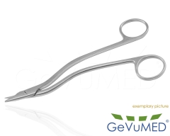 HEATH Ligatur Schere | gezahnt, gebogen, 15 cm